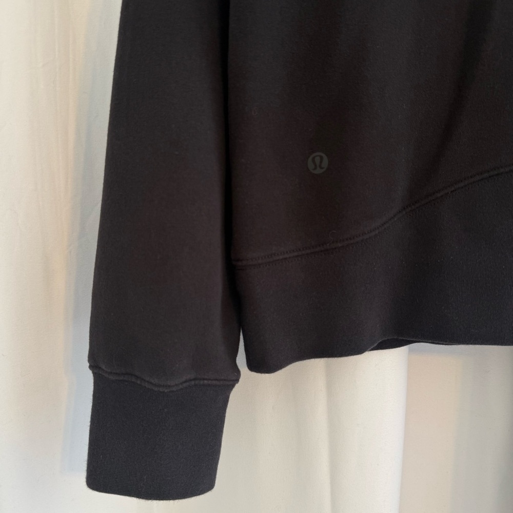 Lululemon Loungeful Cropped Hoodie Black Size 4 Pullover Sweatshirt - Picture 9 of 10